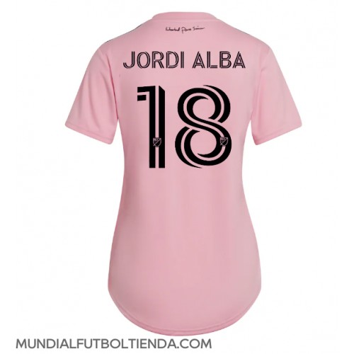 Camiseta Inter Miami Jordi Alba #18 Primera Equipación Replica 2023-24 para mujer mangas cortas